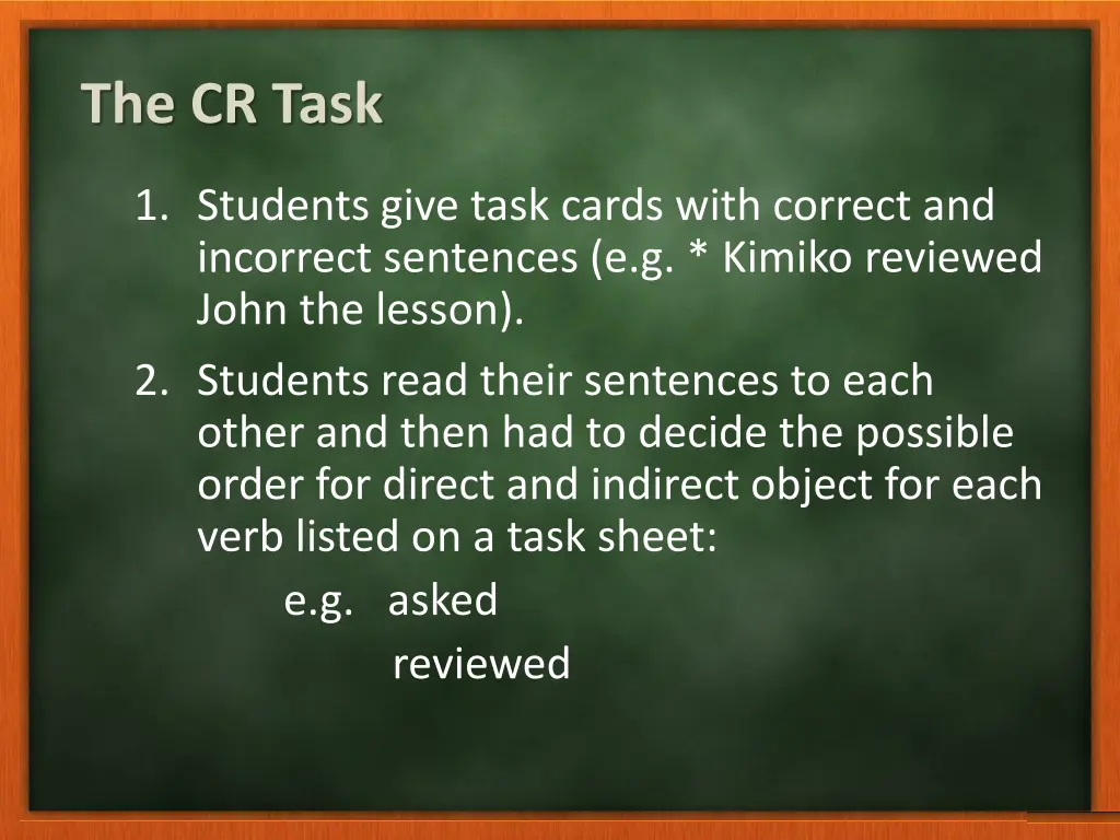 the cr task