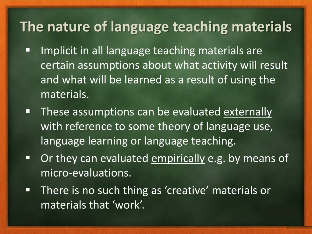 the nature of language teaching materials