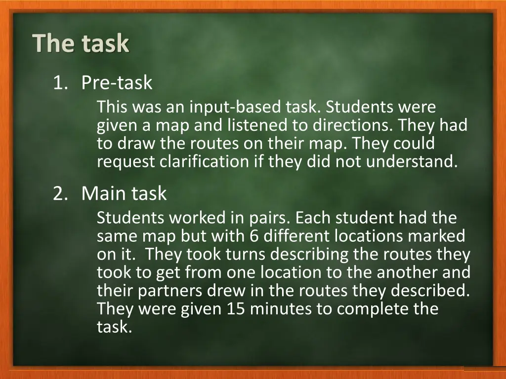 the task