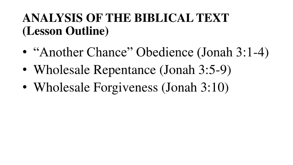 analysis of the biblical text lesson outline
