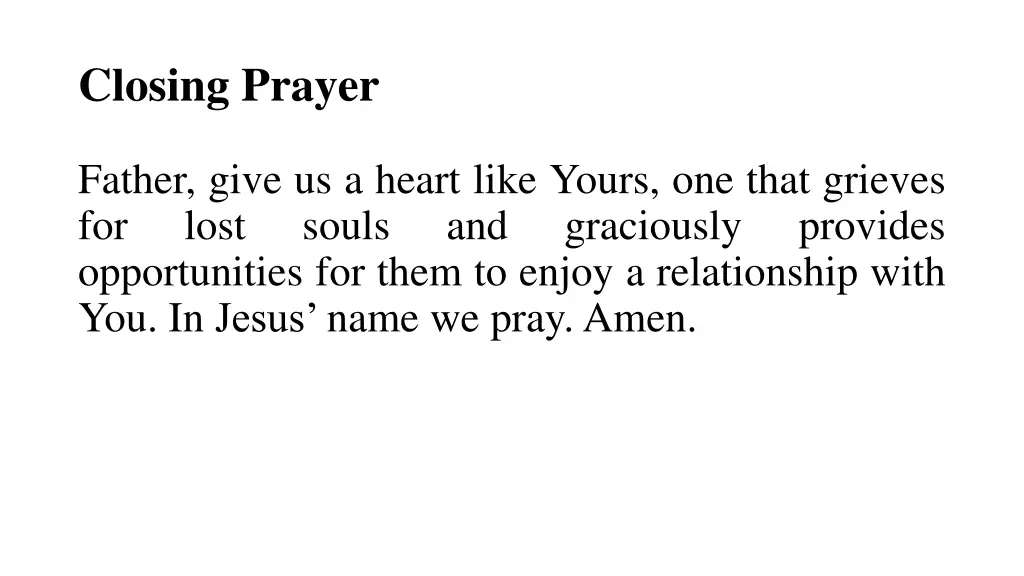 closing prayer