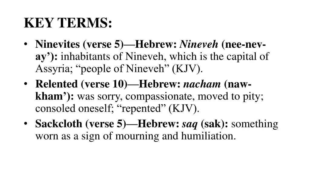 key terms