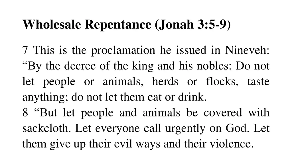 wholesale repentance jonah 3 5 9 1