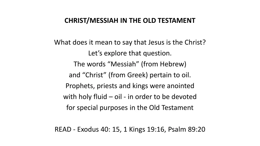 christ messiah in the old testament
