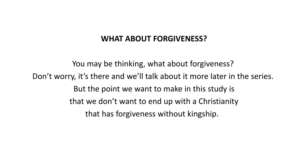 what about forgiveness