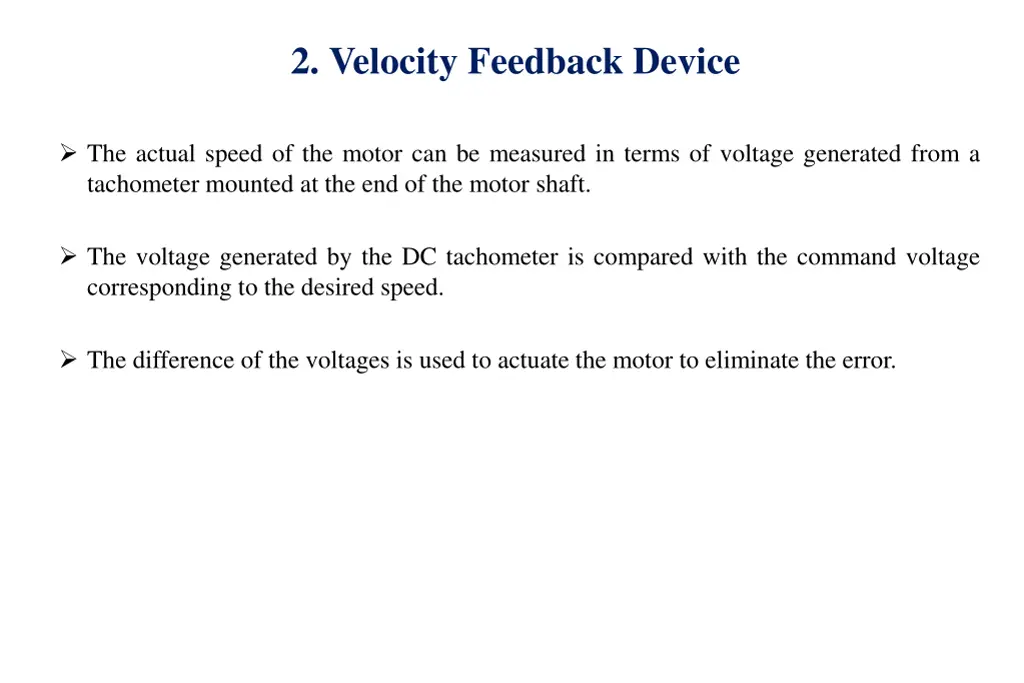 2 velocity feedback device
