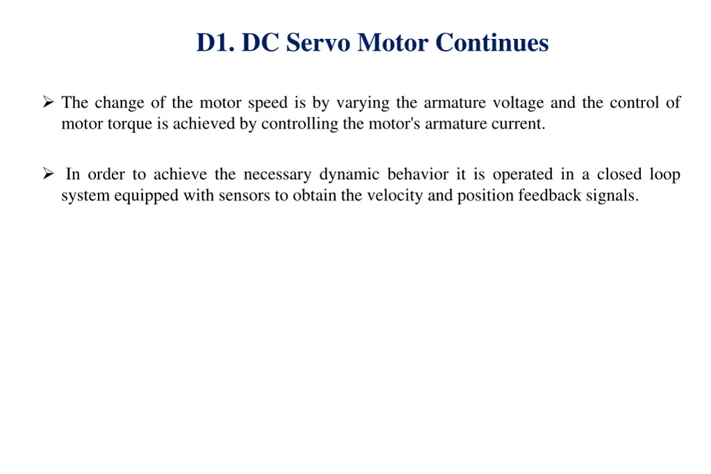 d1 dc servo motor continues