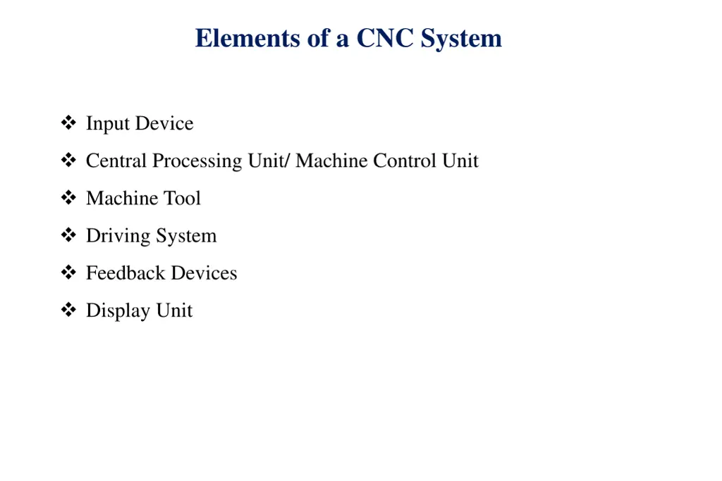 elements of a cnc system