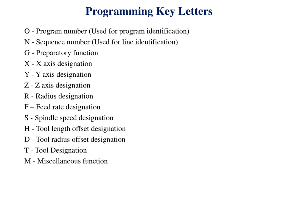 programming key letters