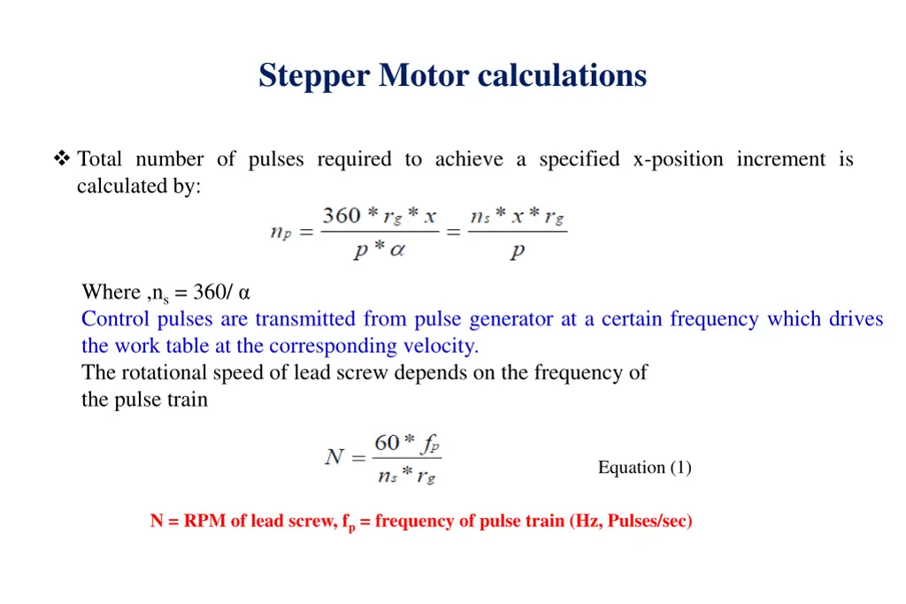 stepper motor calculations 1