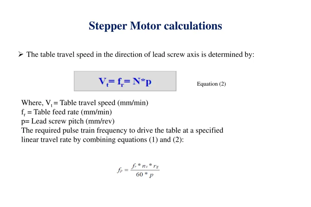 stepper motor calculations 2
