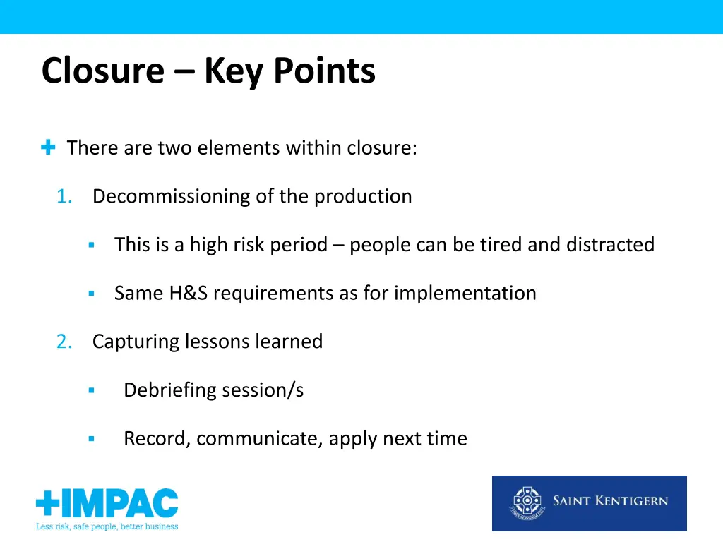 closure key points