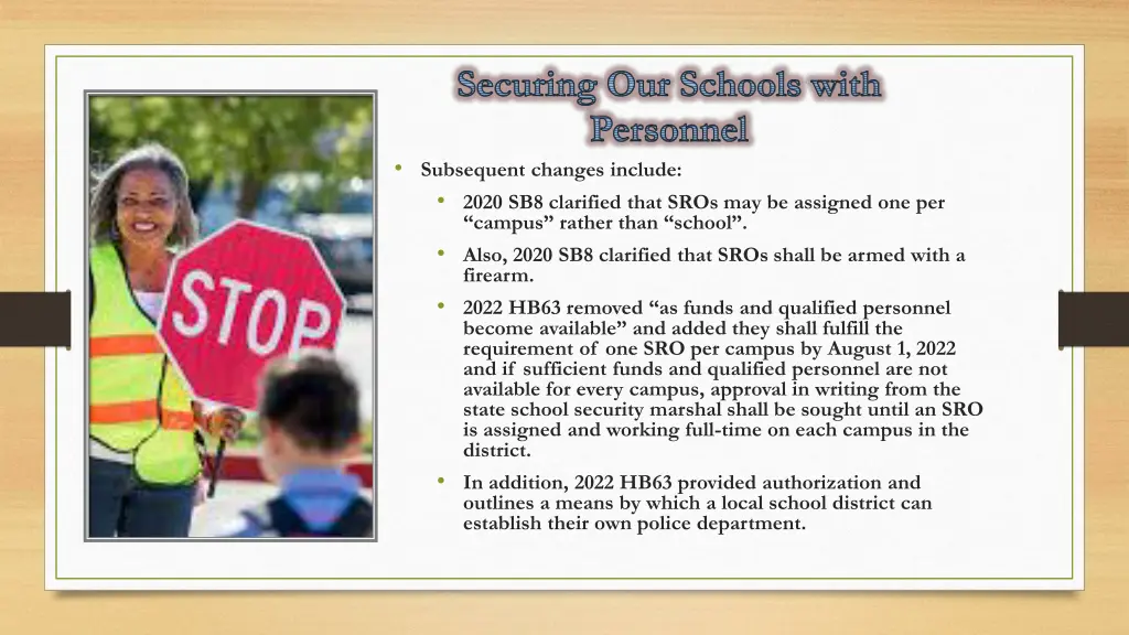 securing our schools with personnel 1