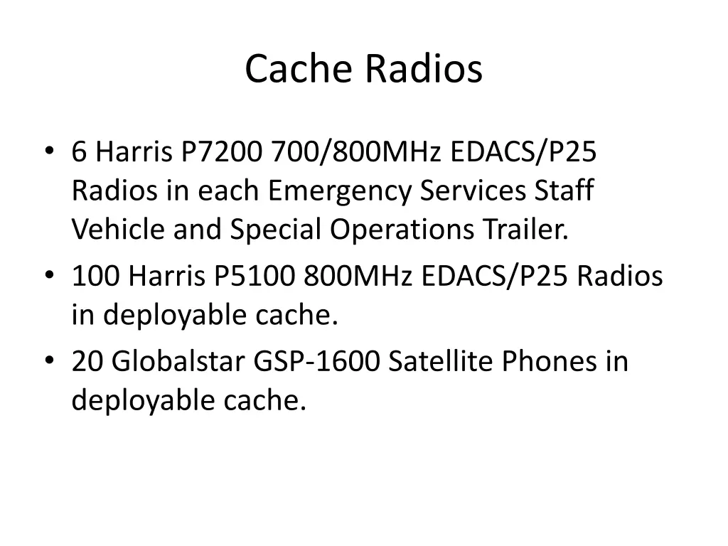 cache radios