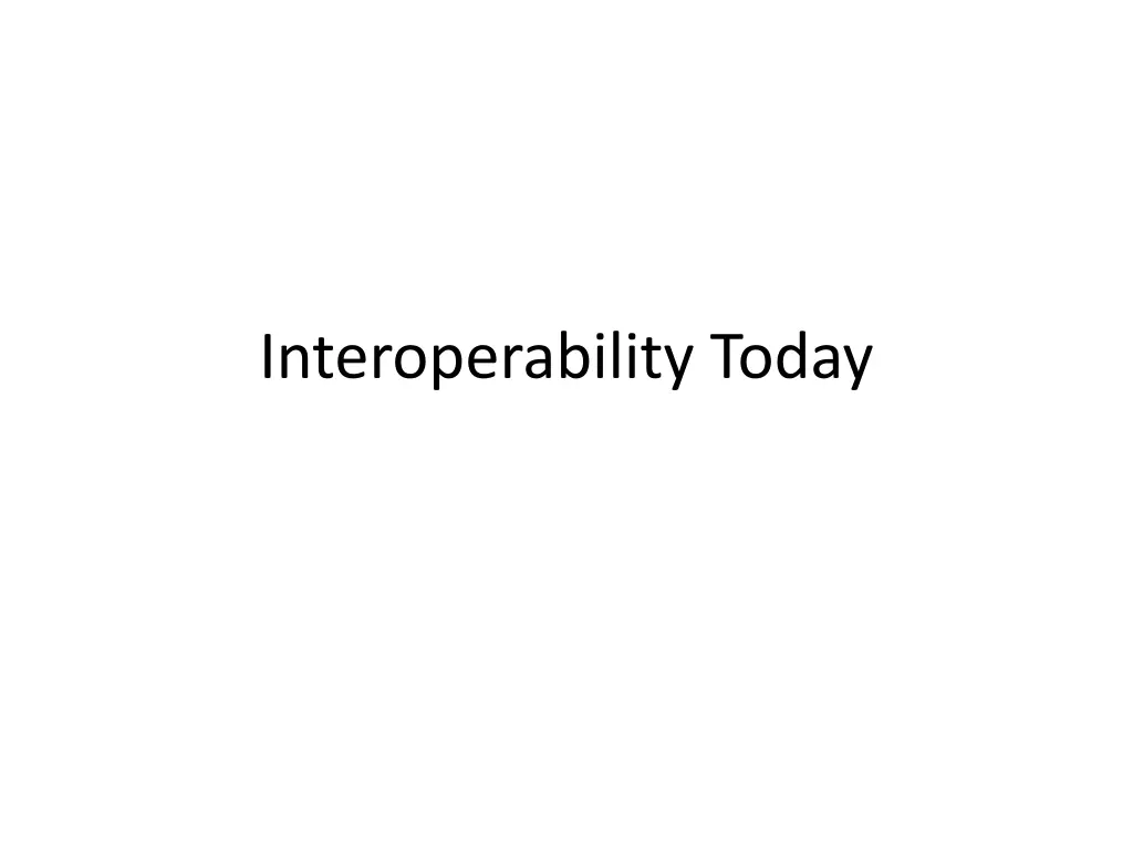 interoperability today