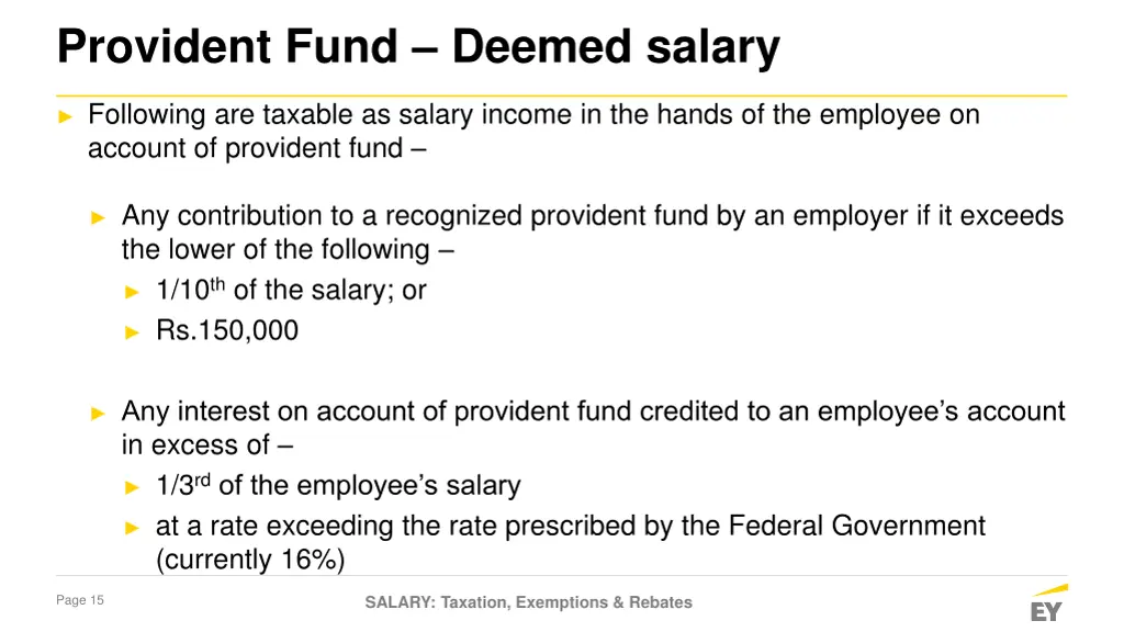 provident fund deemed salary