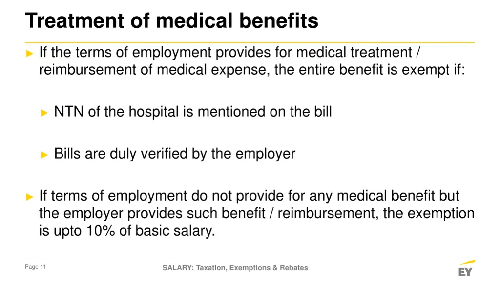 treatment of medical benefits