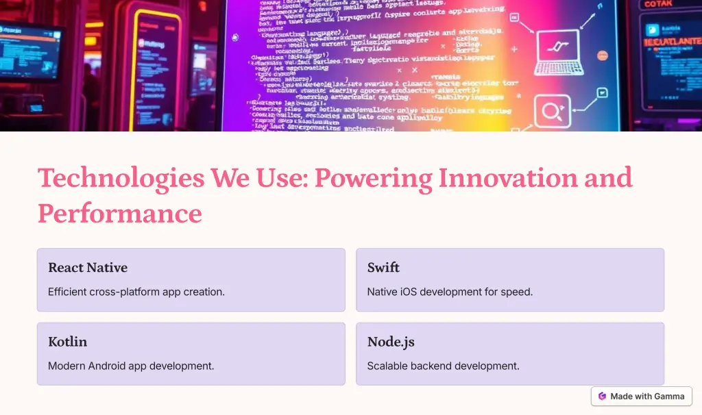 technologies we use powering innovation
