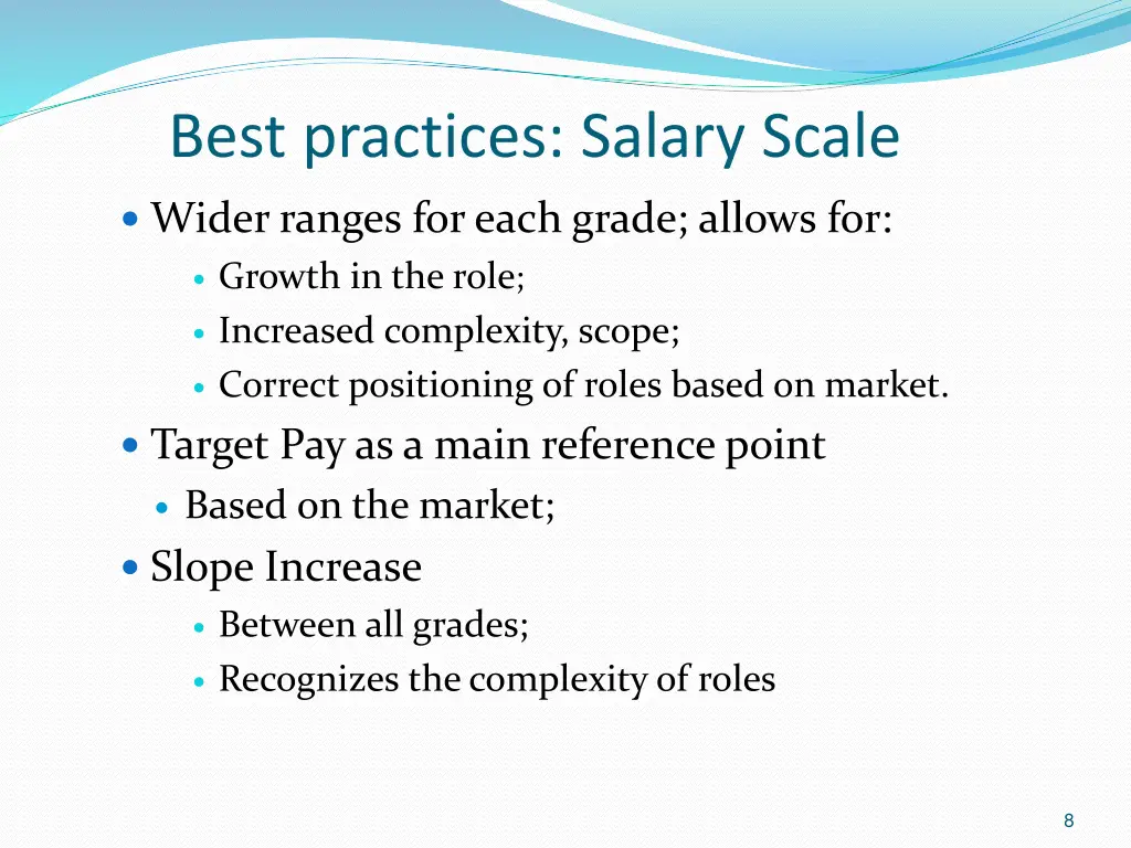 best practices salary scale