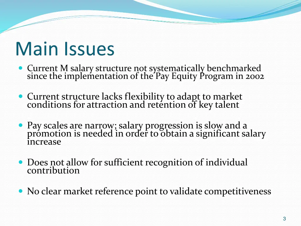 current m salary structure not systematically
