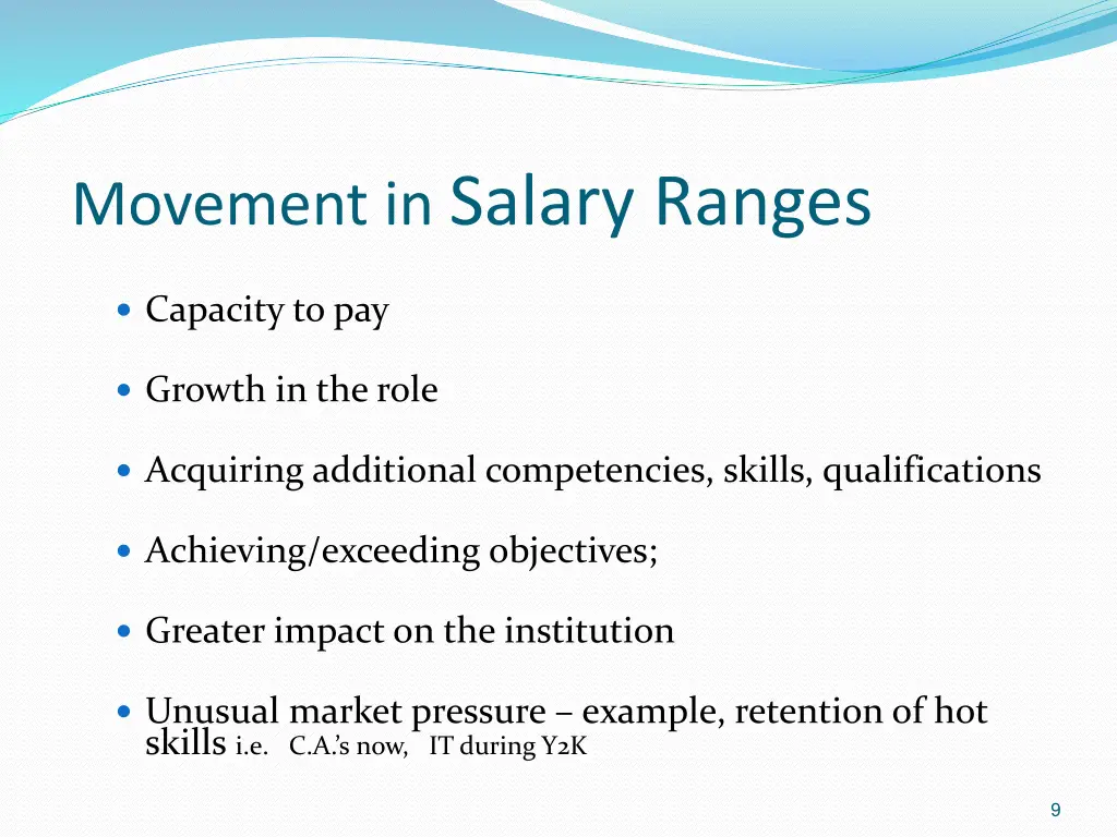 movement in salary ranges