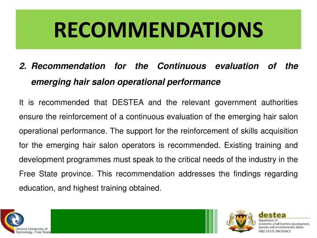 recommendations 1
