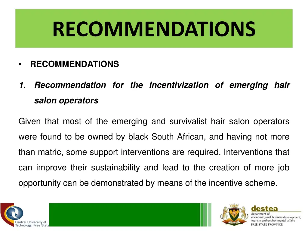 recommendations