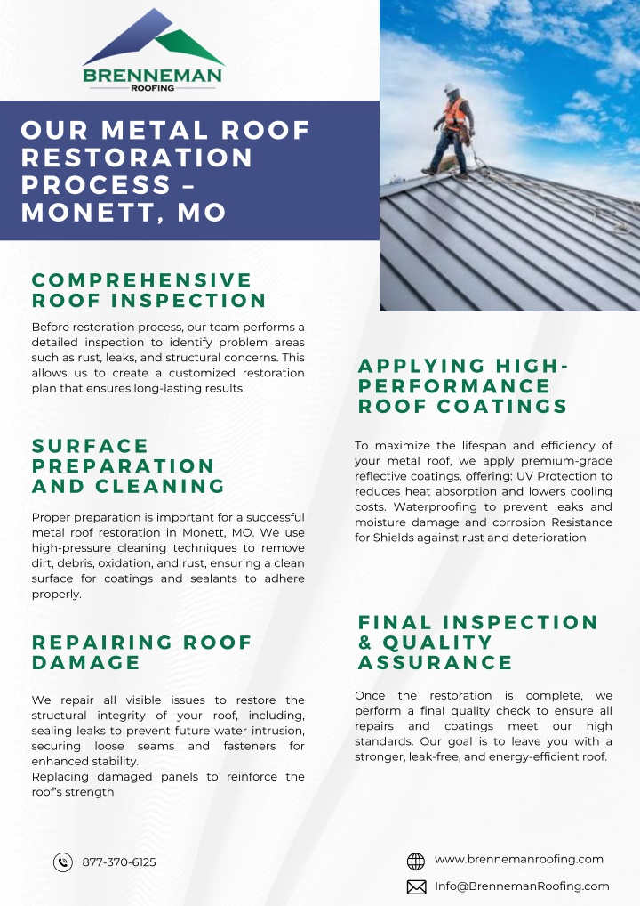 our metal roof restoration process monett mo