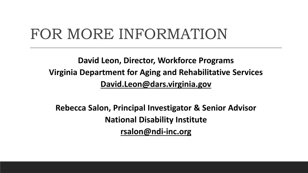 for more information