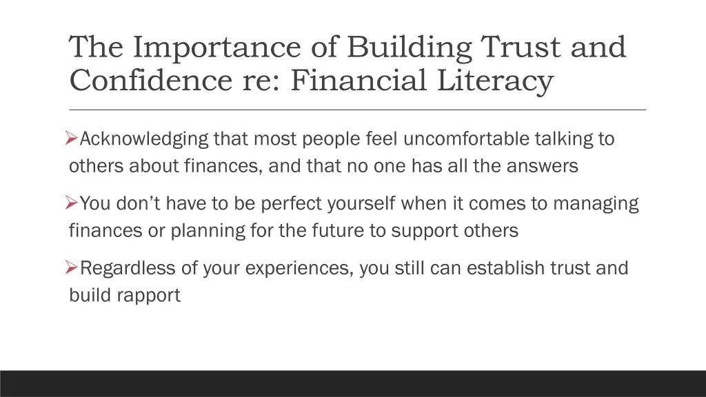 the importance of building trust and confidence