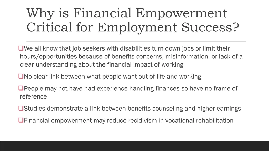 why is financial empowerment critical