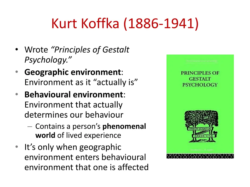 kurt koffka 1886 1941 1