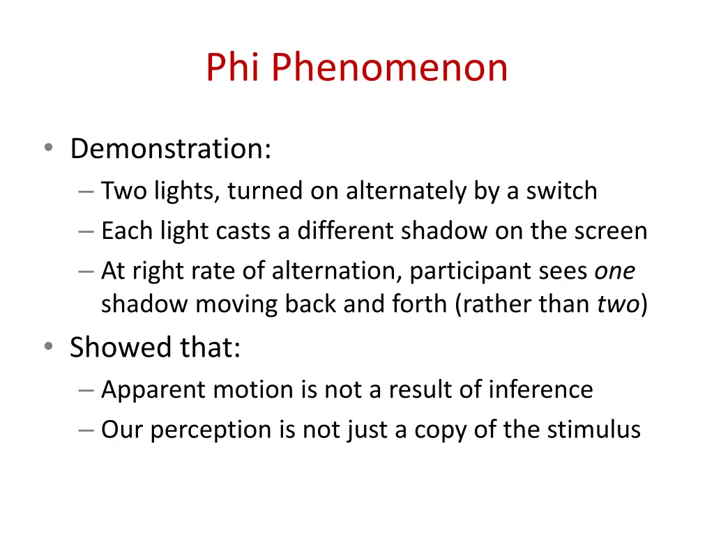 phi phenomenon