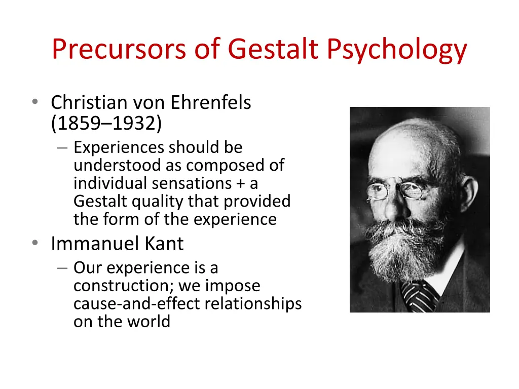 precursors of gestalt psychology