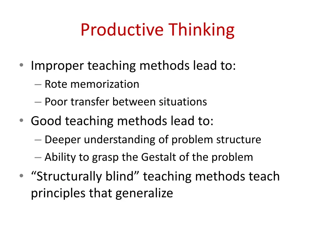 productive thinking