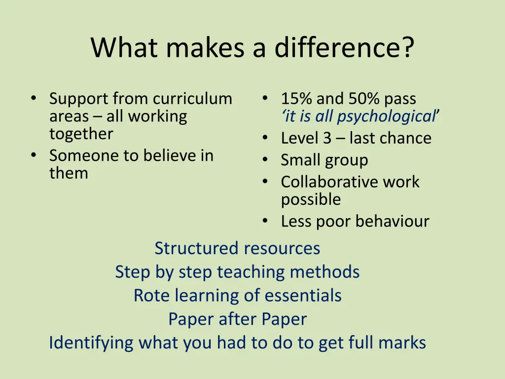 what makes a difference