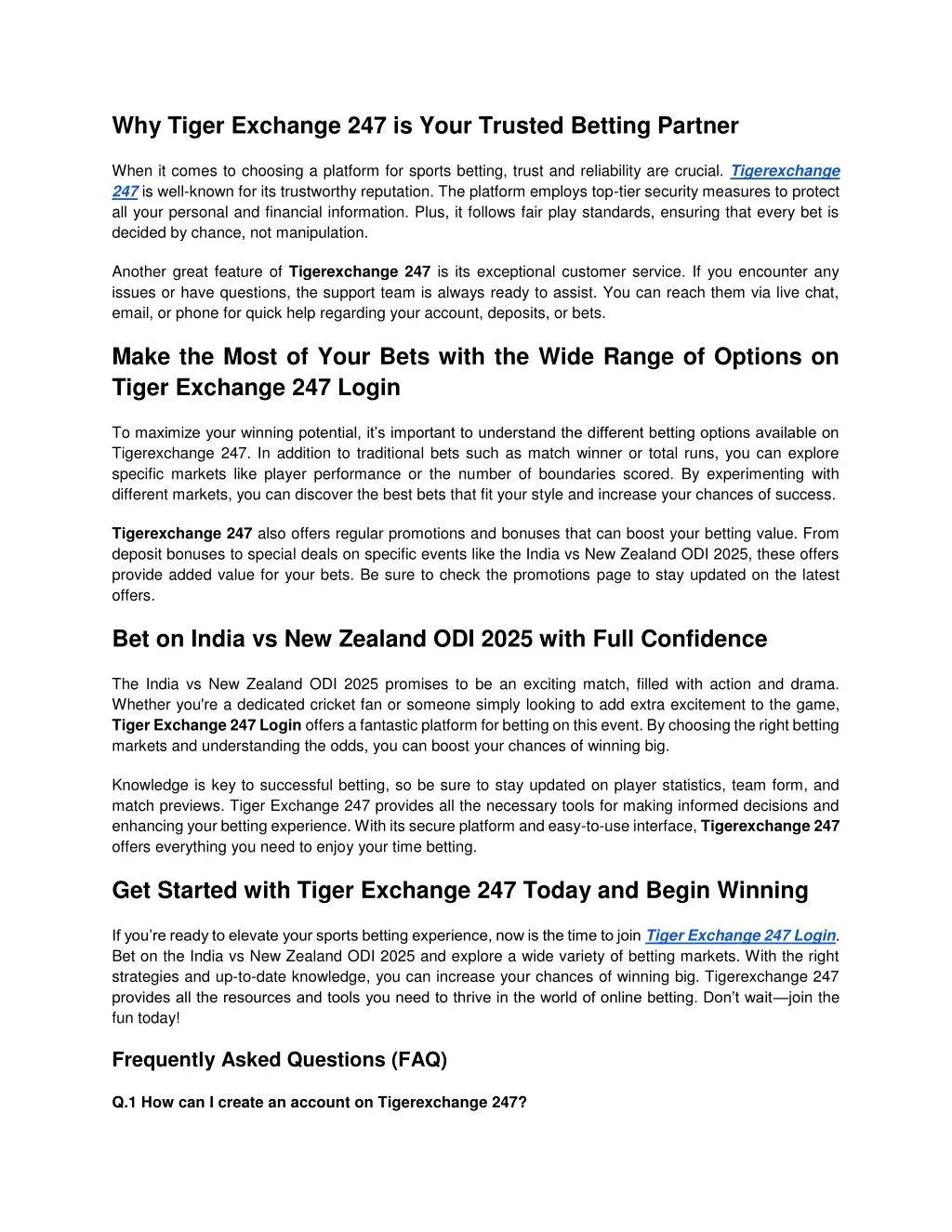 why tiger exchange 247 is your trusted betting