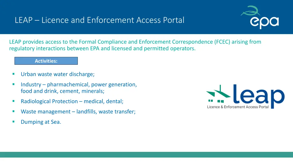 leap licence and enforcement access portal