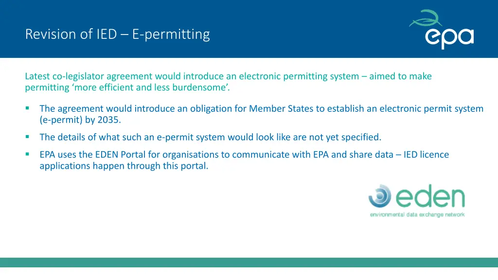 revision of ied e permitting