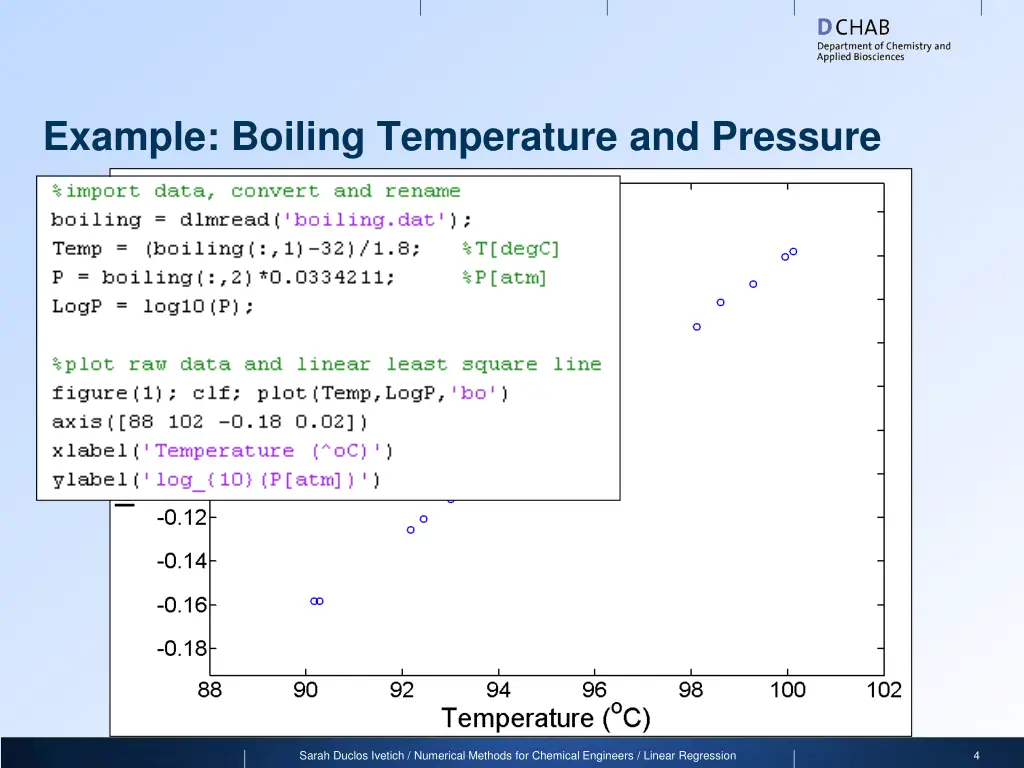example boiling temperature and pressure