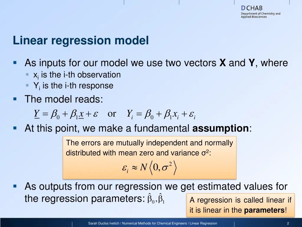 linear regression model