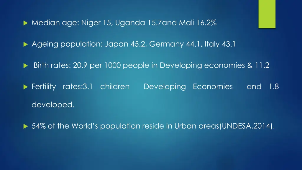 median age niger 15 uganda 15 7and mali 16 2