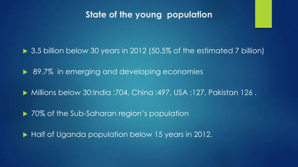 state of the young population
