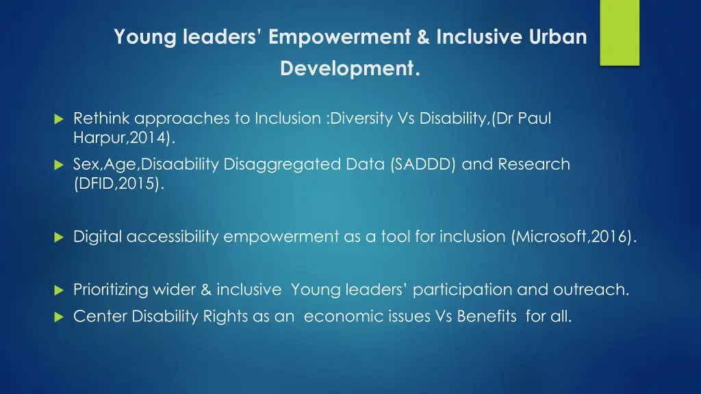 young leaders empowerment inclusive urban