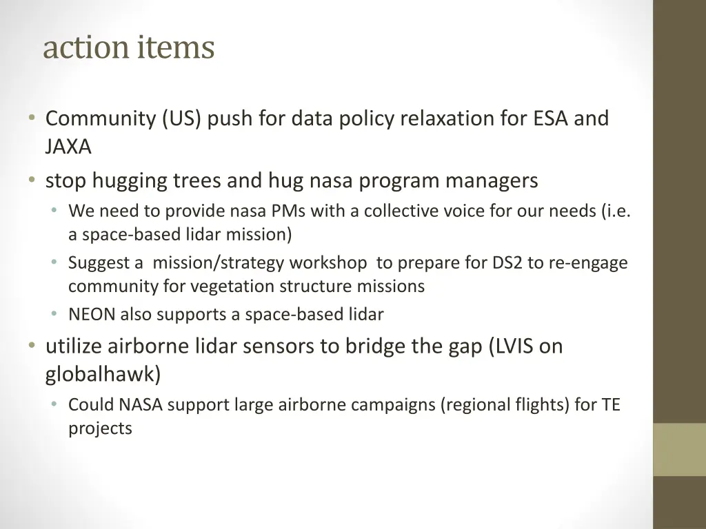 action items