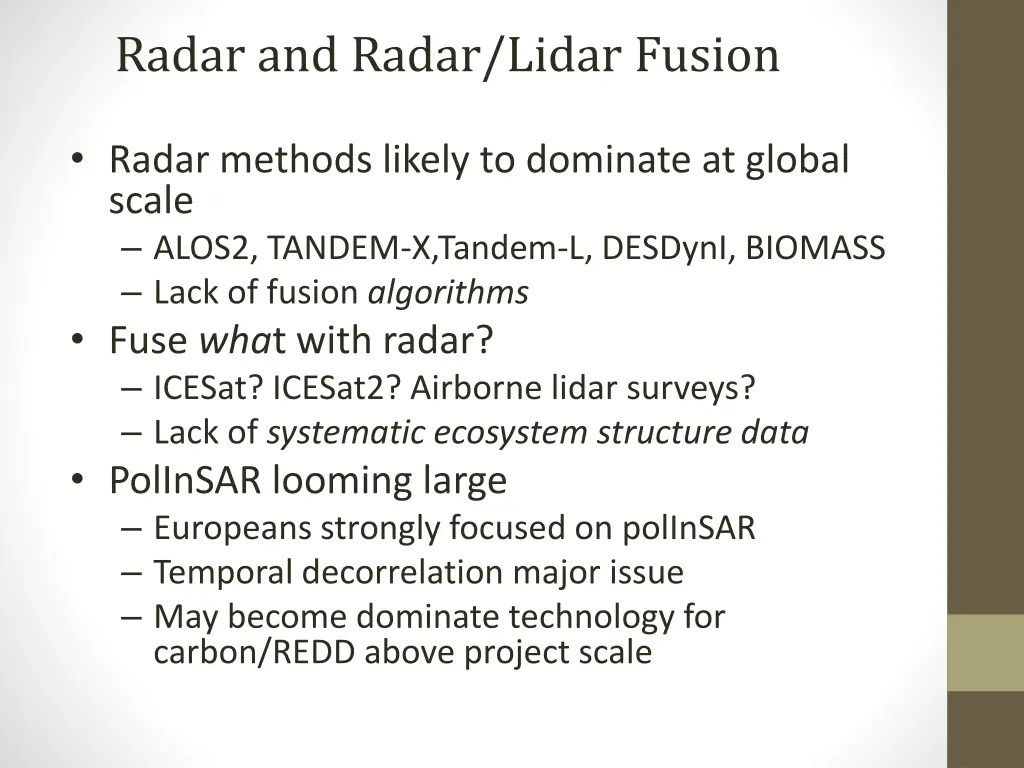 radar and radar lidar fusion
