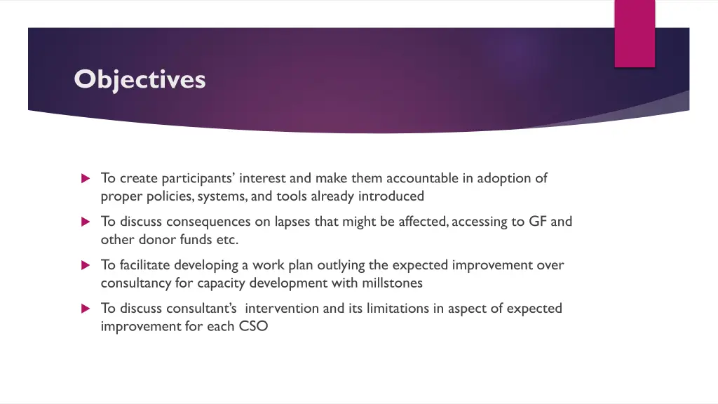 objectives