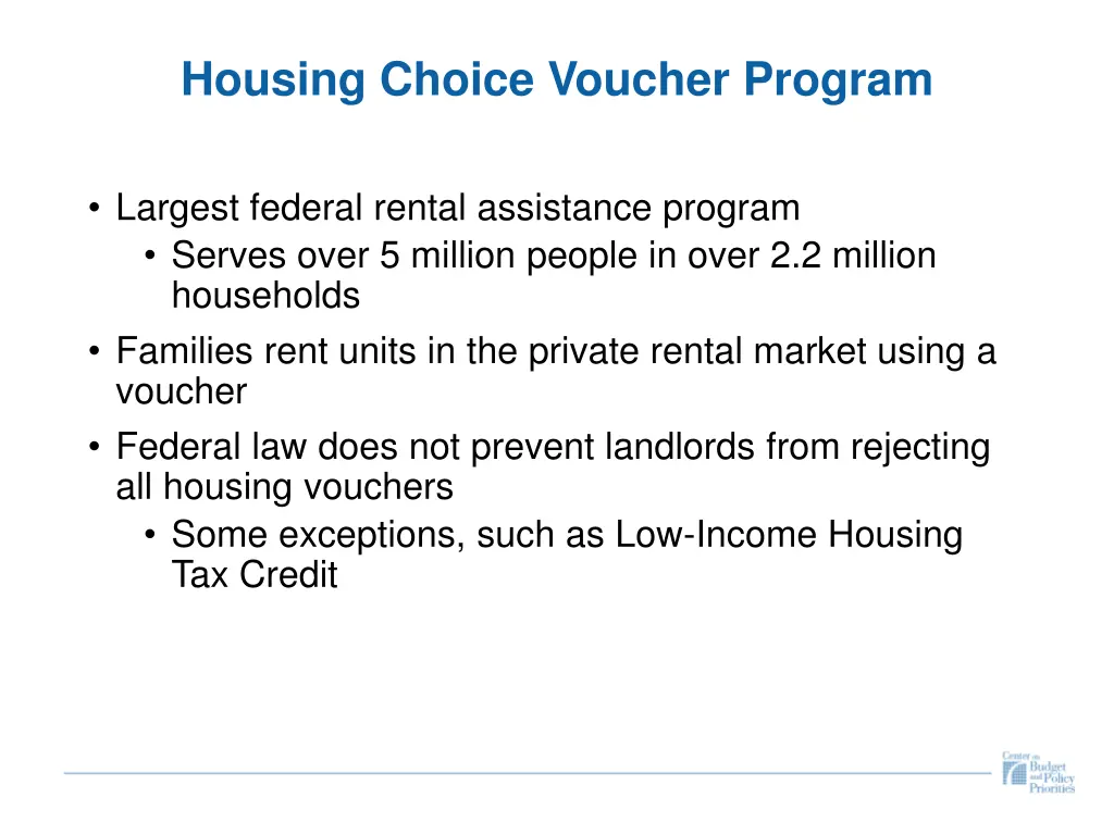 housing choice voucher program