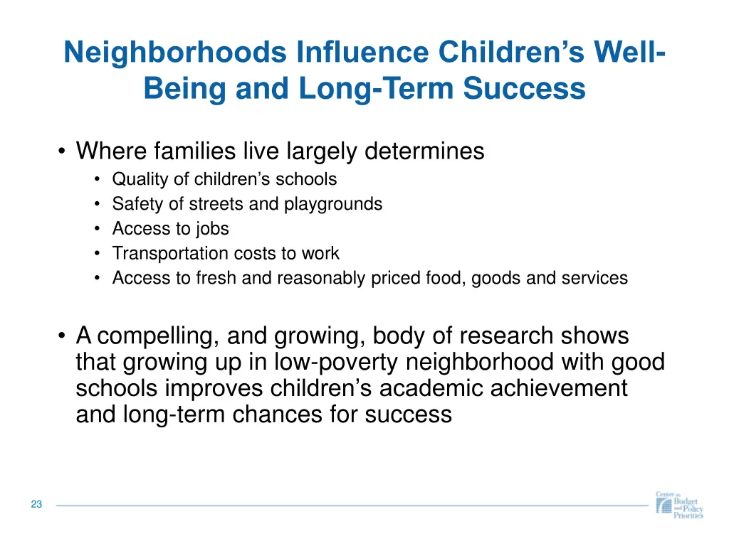 neighborhoods influence children s well being