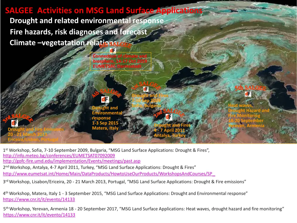 salgee activities on msg land surface